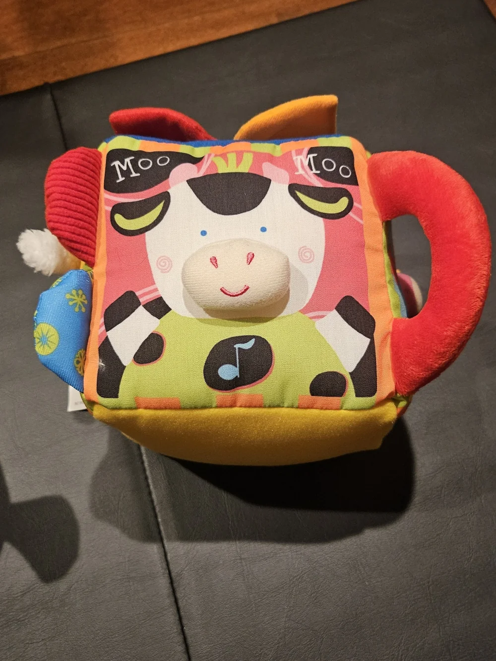 Plush Activity Sensory Toy Cube - Yellow/Multicolor